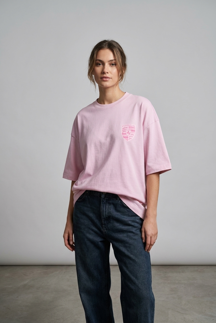 Porsche Cherry Blossom Aesthetic Oversized Tee